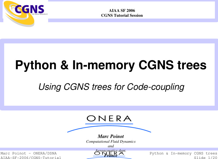 python in memory cgns trees