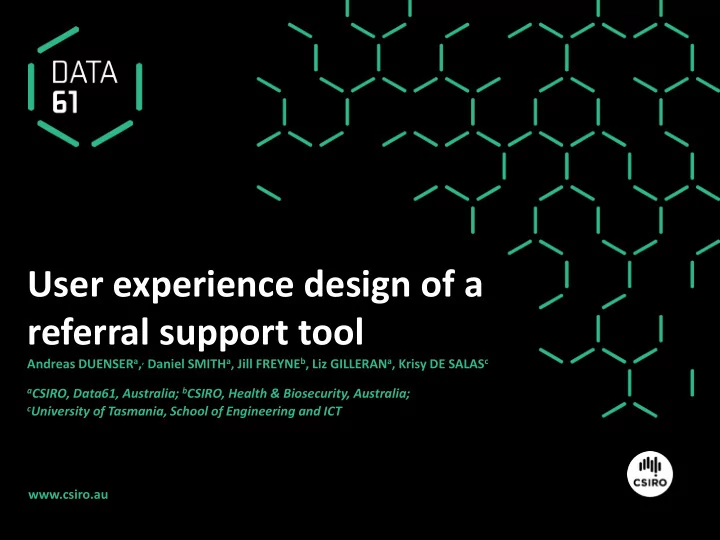 user experience design of a
