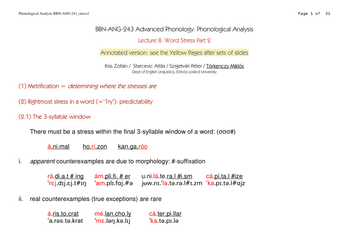 bbn ang 243 advanced phonology phonological analysis