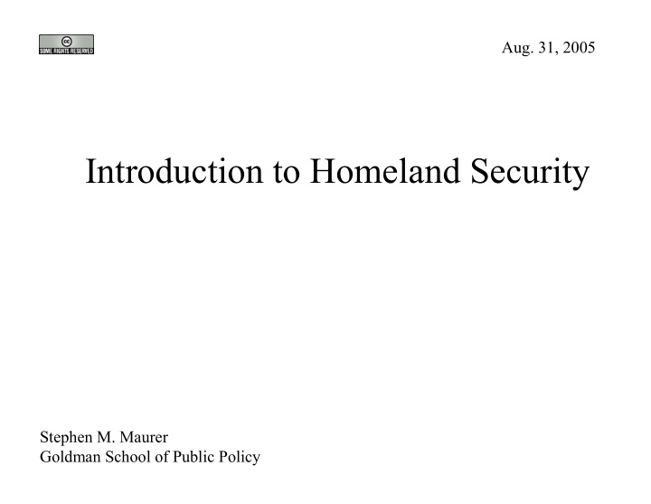 introduction to homeland security