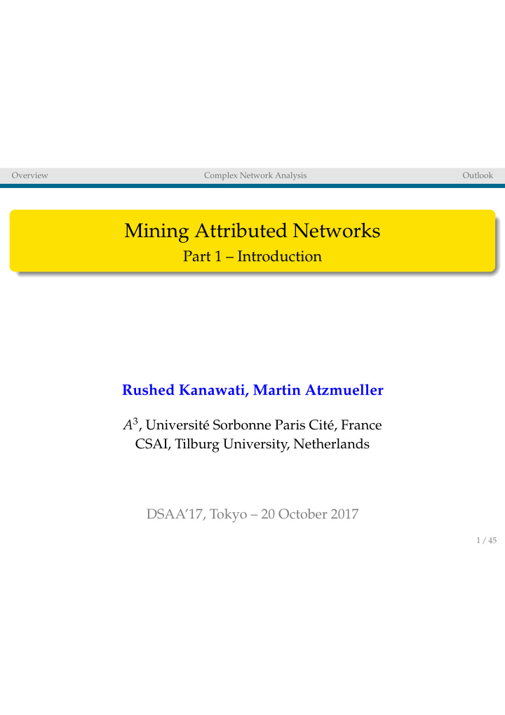 mining attributed networks