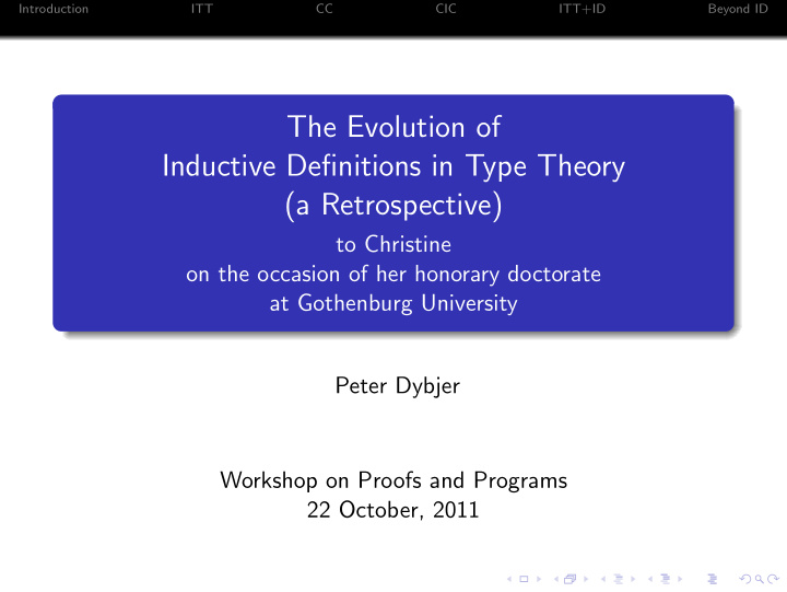 the evolution of inductive definitions in type theory a
