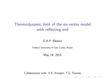 Thermodynamic limit of the six-vertex model  with reflecting end  G.A.P. Ribeiro  Federal