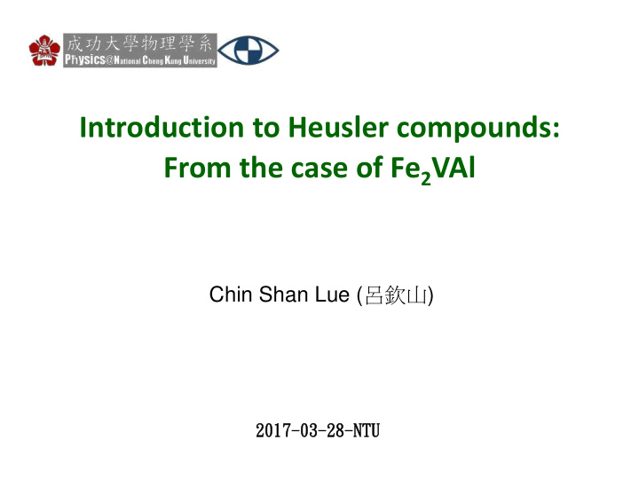 introduction to heusler compounds from the case of fe 2