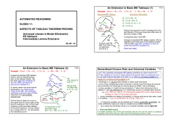An Extension to Basic ME Tableaux (1)  11ai Example Given: 1. Rx  Px,    2. Px  Q,     3.