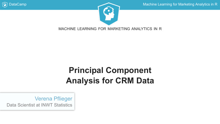principal component analysis for crm data