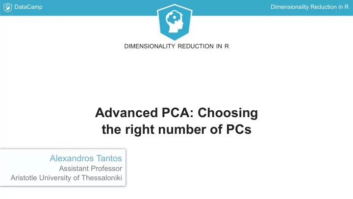 advanced pca choosing the right number of pcs