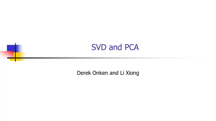 svd and pca