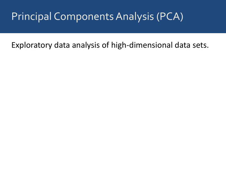 principal components analysis pca