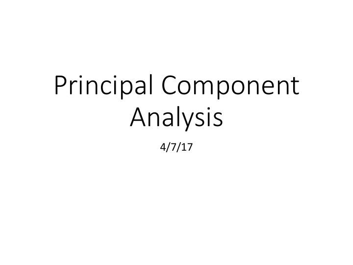 principal component analysis