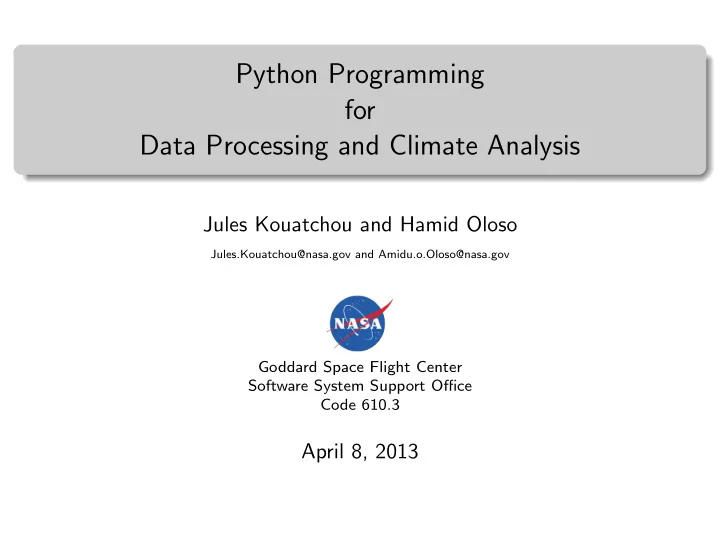 python programming for data processing and climate