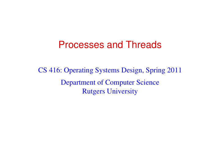 processes and threads