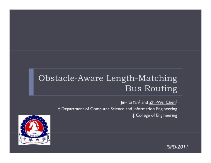 obstacle aware length matching bus routing