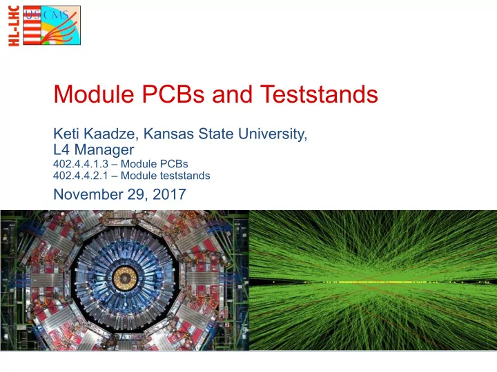 module pcbs and teststands