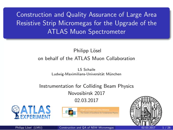 construction and quality assurance of large area