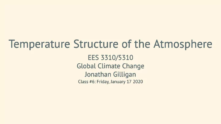 temperature structure of the atmosphere temperature