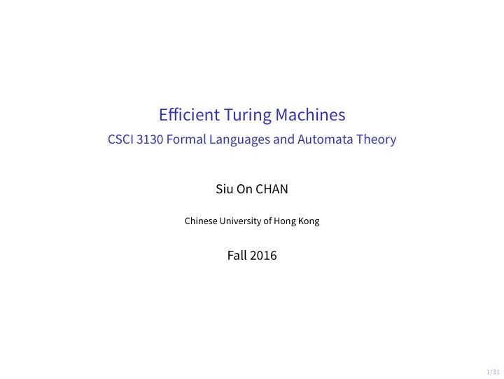 efgicient turing machines