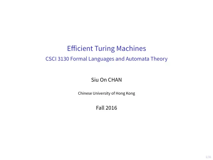 efgicient turing machines
