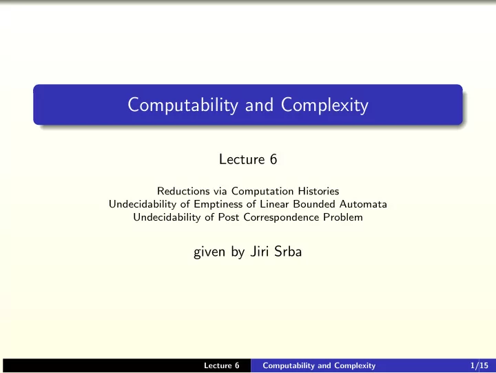 computability and complexity