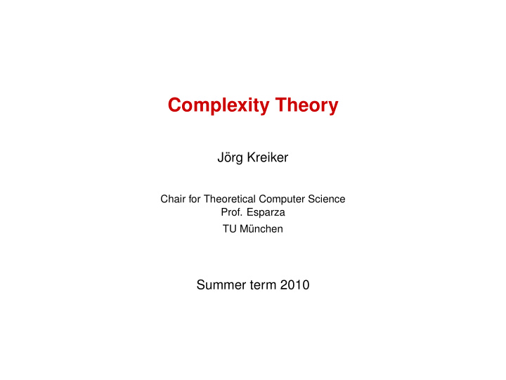 complexity theory