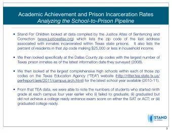 Academic Achievement and Prison Incarceration Rates  Analyzing the School-to-Prison Pipeline