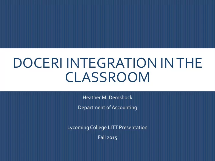 doceri integration in the classroom