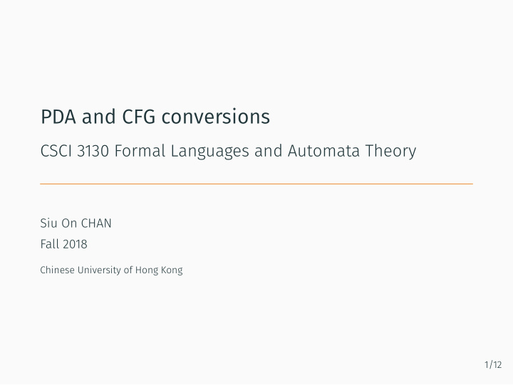 pda and cfg conversions