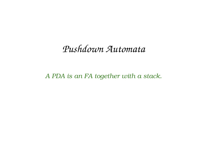 pushdown automata