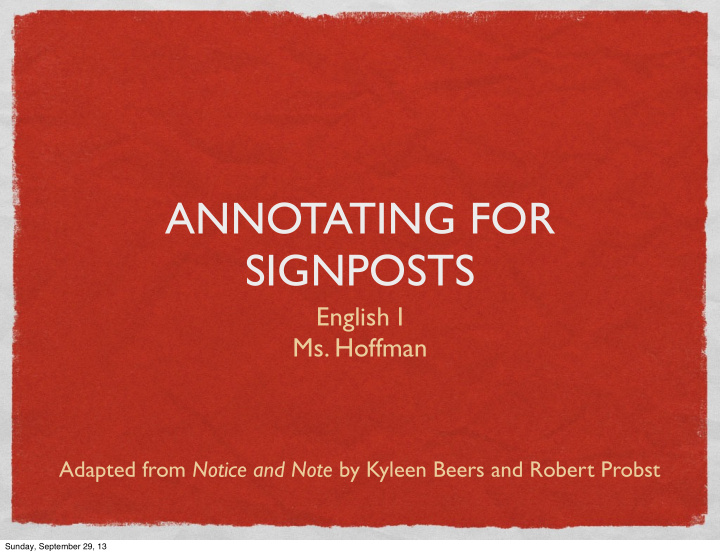 annotating for signposts