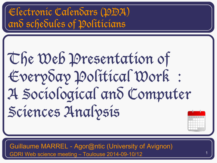 the web presentation of everyday political work a