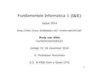 Fundamentele Informatica 1 (I&amp;E)  najaar 2014