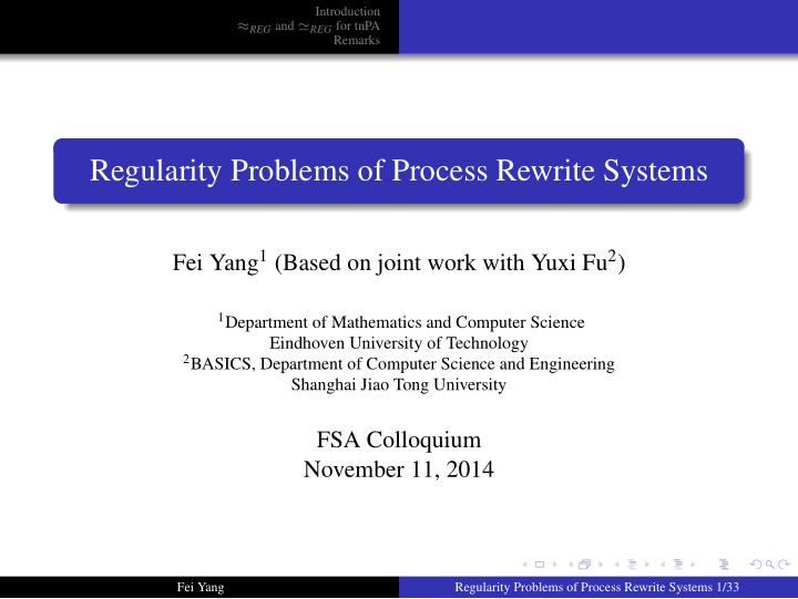 regularity problems of process rewrite systems