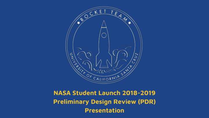 nasa student launch 2018 2019 preliminary design review