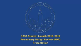 NASA Student Launch 2018-2019  Preliminary Design Review (PDR)  Presentation  Diameter (inches)