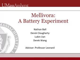 Mellivora:  A Battery Experiment  Overview  Team Introduction  Problem  Our Approach