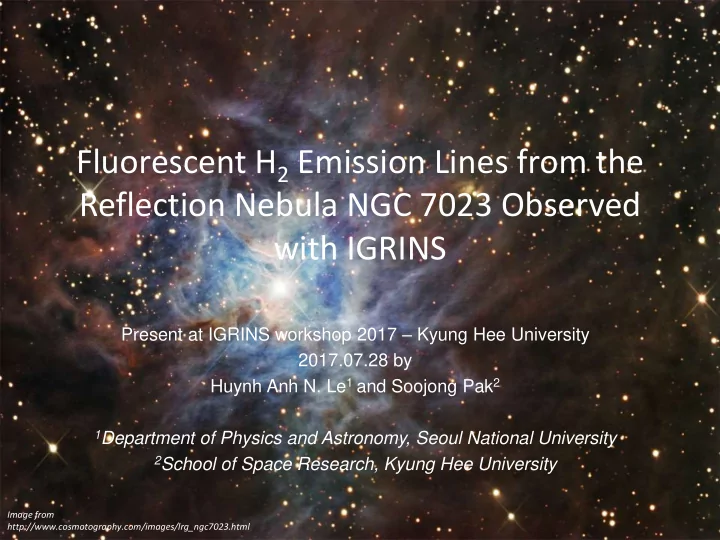 fluorescent h 2 emission lines from the reflection nebula
