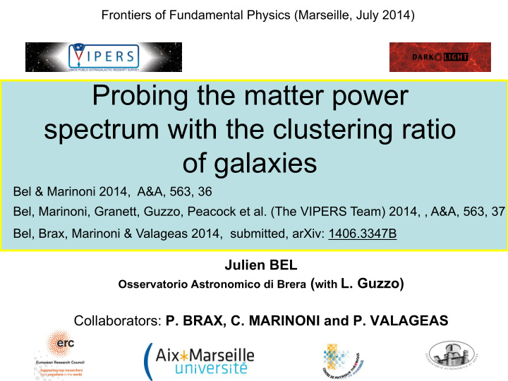 probing the matter power spectrum with the clustering