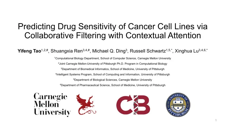predicting drug sensitivity of cancer cell lines via