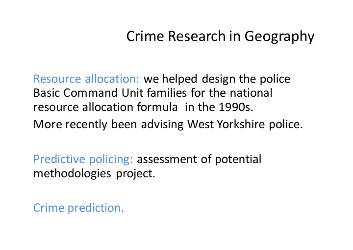 crime research in geography