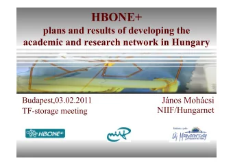 HBONE+  plans and results of developing the  academic and research network in Hungary  Jnos