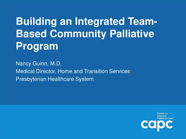 based community palliative