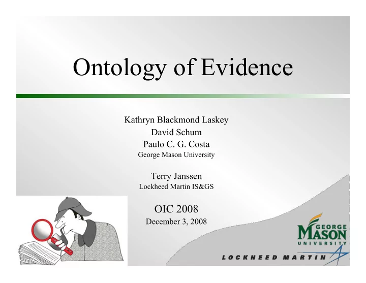 ontology of evidence