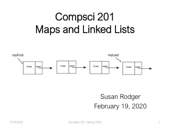 Compsc  sci 201  201  Maps  ps a  and  nd Link  nked L  Lists  Susan Rodger  February 19, 2020