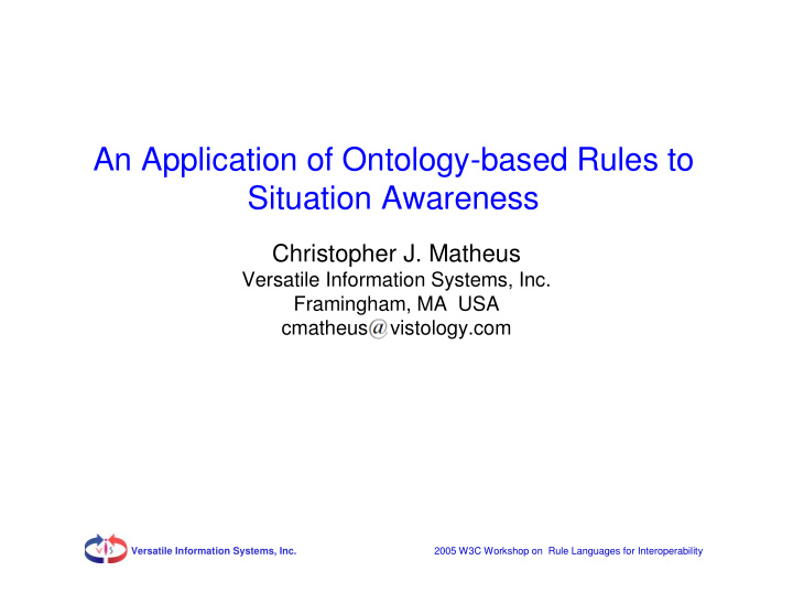 an application of ontology based rules to situation