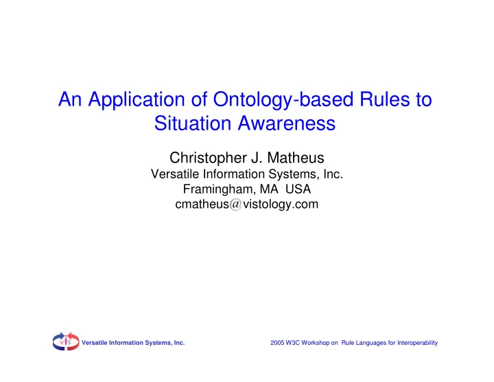 an application of ontology based rules to situation