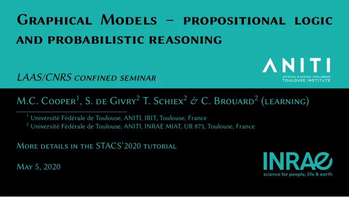 graphical models propositional logic and probabilistic