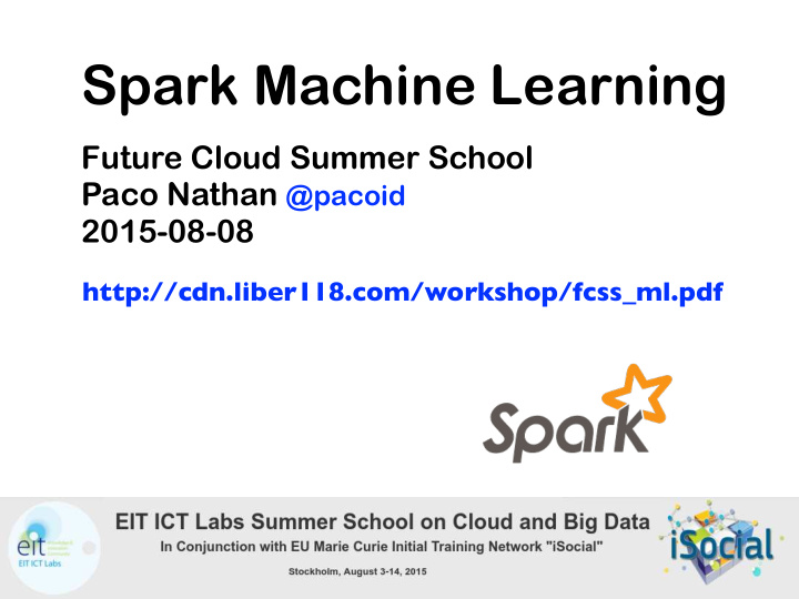 spark machine learning