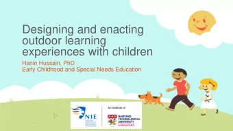 outdoor learning  experiences with children  Hanin Hussain, PhD  Early Childhood and Special Needs