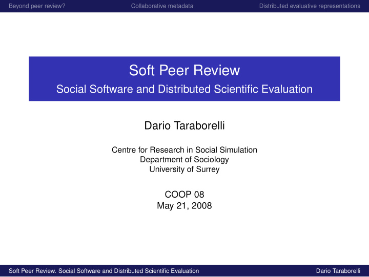 soft peer review