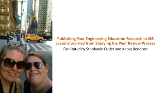 Publishing Your Engineering Education Research in JEE:  Lessons Learned from Studying the Peer